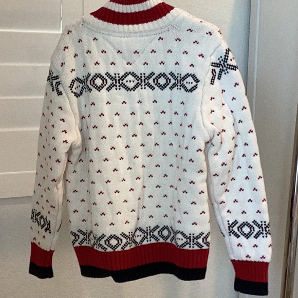Tommy Hilfiger Red & Black Nordic Sweater with Reindeer, Size Small 8/10 - Picture 2 of 4